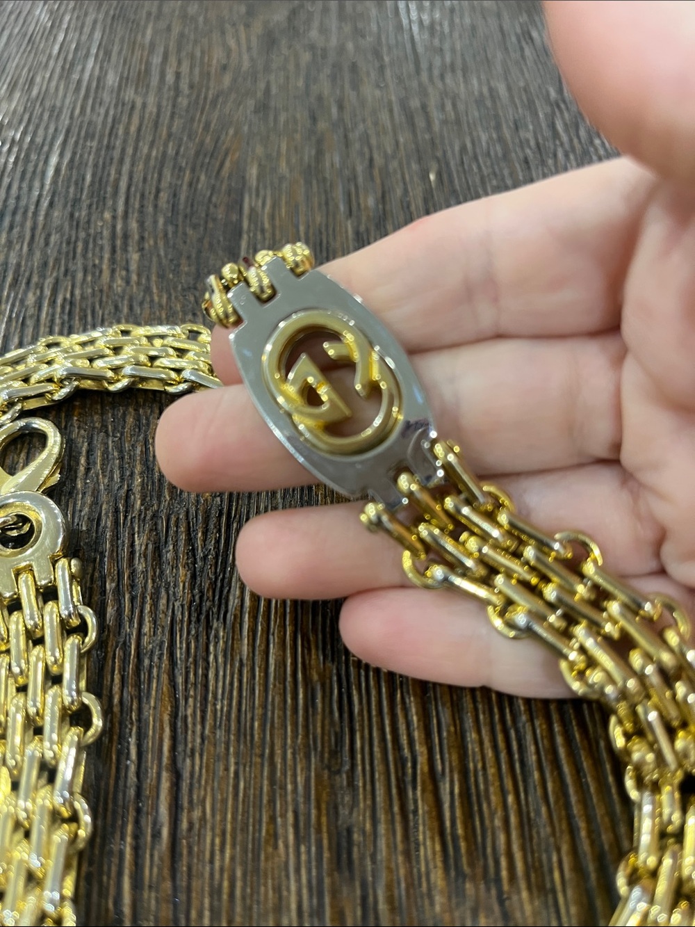 Gucci two tone gold and silver chain belt - Picture 6 of 7